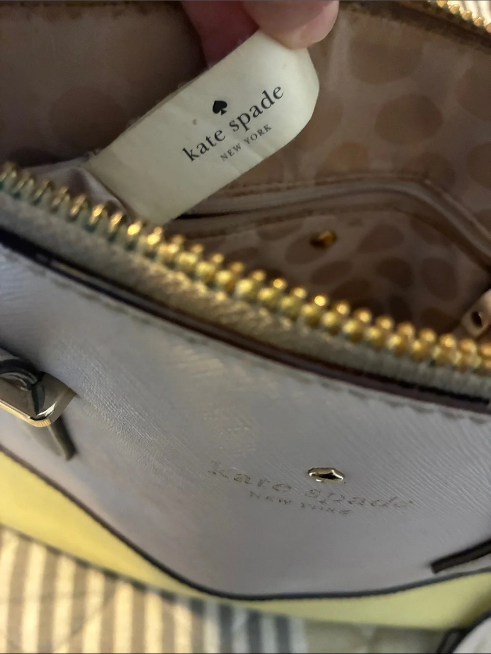 kate spade Cedar Street Maise Handbag yellow & gray colorblock satchel crossbody